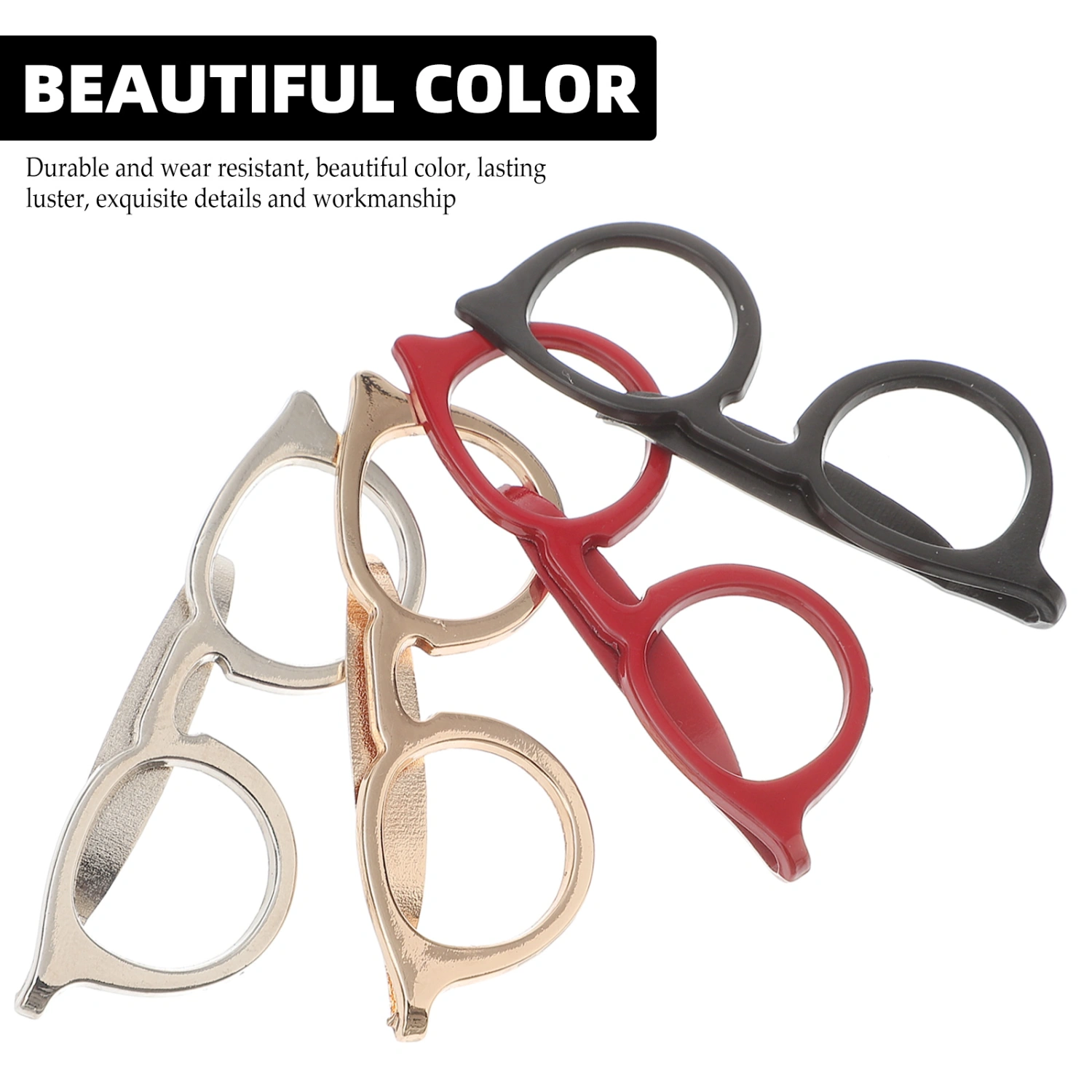 4pcs Glasses Tie Clips Men Necktie Clips Collar Clips for Men Tie Pinch Clips