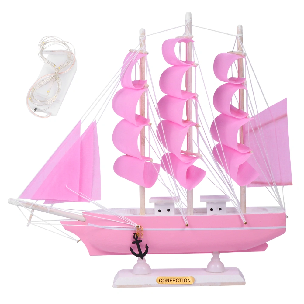 1Pc Simulation Sailing Ornaments Wooden Ship Craft Desktop Decoration for Home