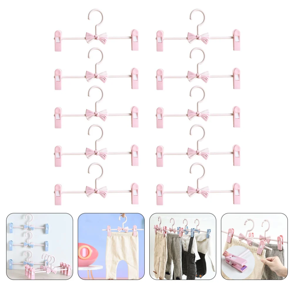 10Pcs Household Skirt Hangers Adjustable Jeans Hangers Anti-skid Clip Hangers Home Accessory