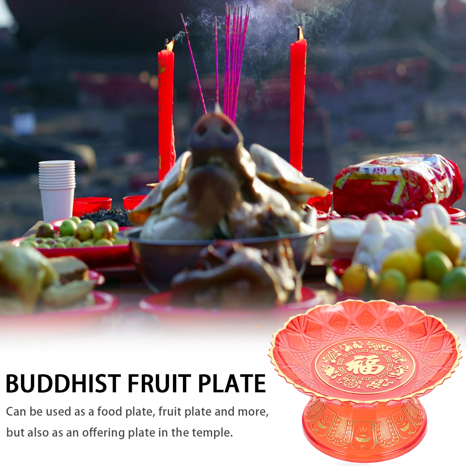 2pcs Buddhist Temple Fruit Plates Temple Fruit Plates Temple Fruit Trays