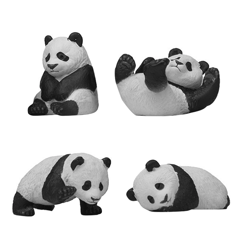 4Pcs Decorative Panda Figurines Miniature Panda Toy Adorable Animal Decor Home Decor