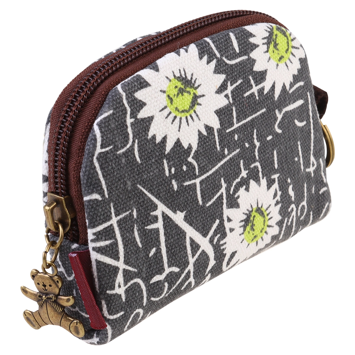 1pc Daisy Printed Mini Coin Bag Purse Small Money Bag Printing Coin Purse Storage Bag for Girls (Assorted Color)