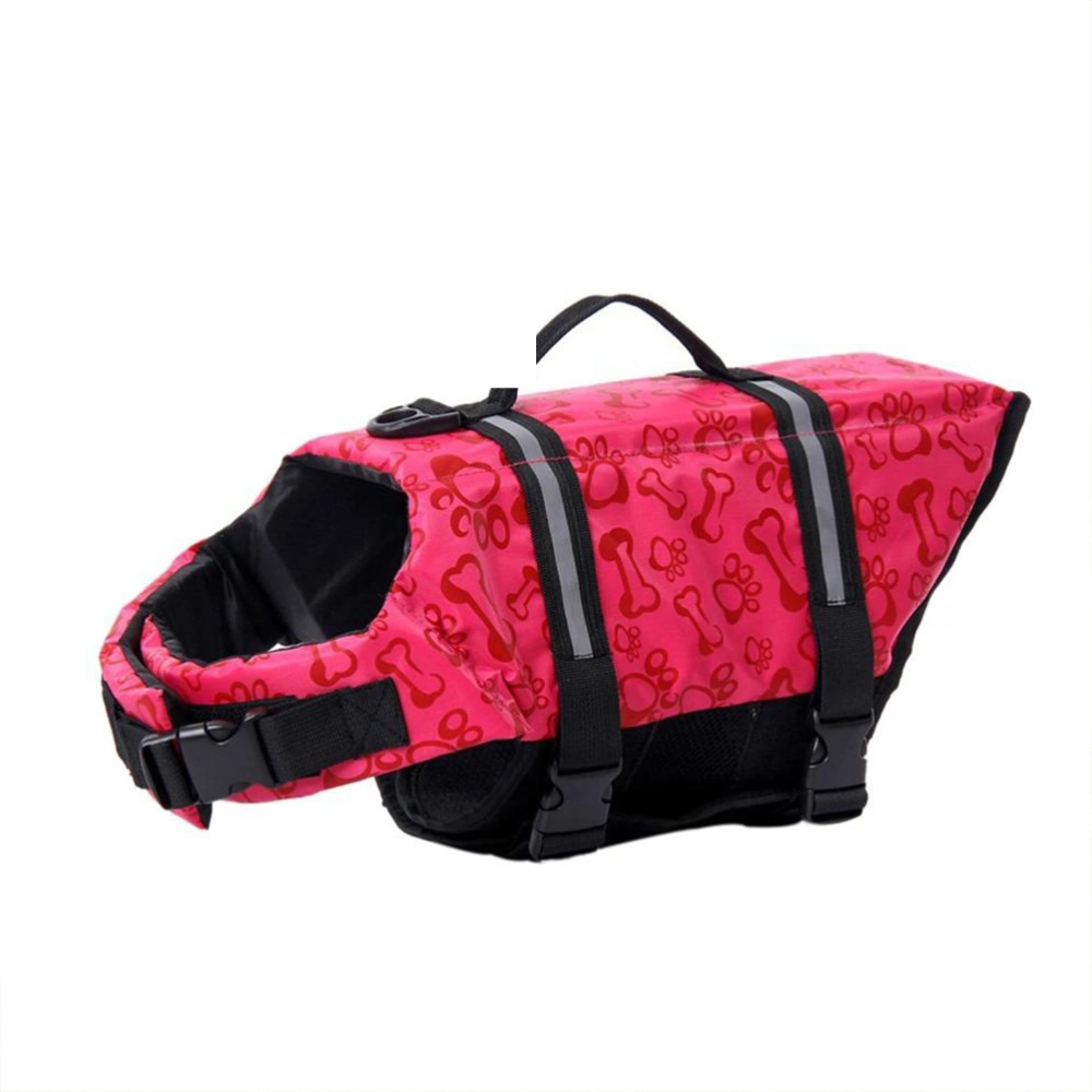 Dog Life Size Adjustable Dog Life Preserver Durable Life Vest Buoyant Lifesaver Size M (Pink)