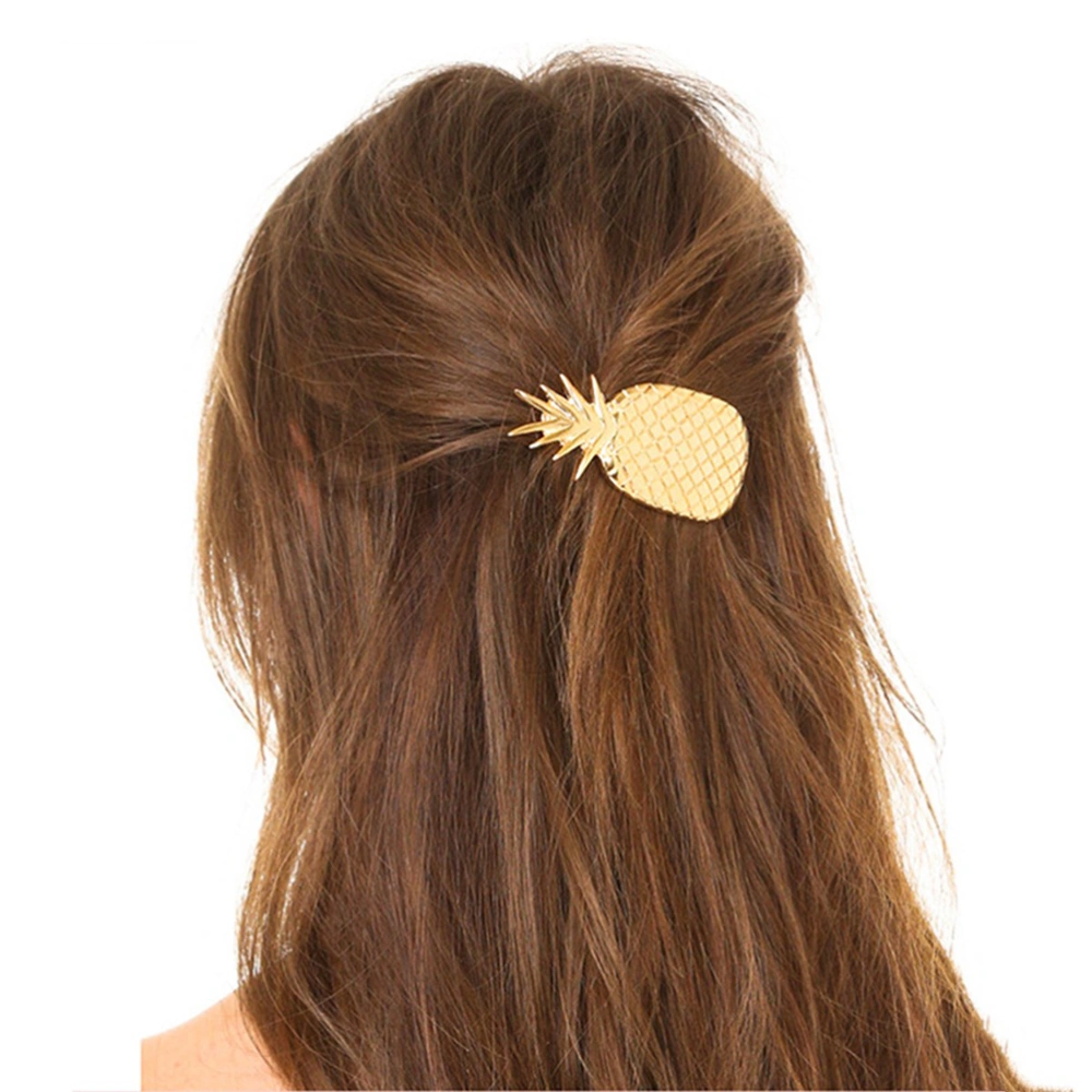 2pcs Fashion Hair Pineapple Shape Women Lady Girls Hair Clips Alloy Hair Barrettes Hair Accessories Decorations (Golden+Silver)