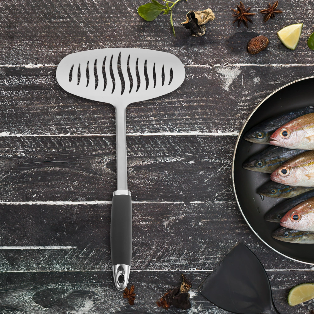 1 Pc Household Stainless Steel Fish Shovel Grilled Steak Drain Shovel (Silver)