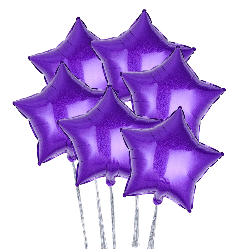 6PCS 18 Inch Star Shaped Foil Balloon Party Mylar Balloons for Valentine’s Day Wedding Birthday Party Decoration (Purple)