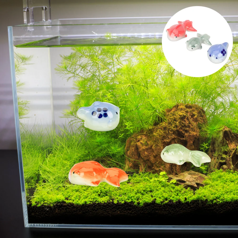 3Pcs Floating Goldfish Decor Fish Tank Ceramic Goldfish Aquarium Floating Decor Aquarium Adorn