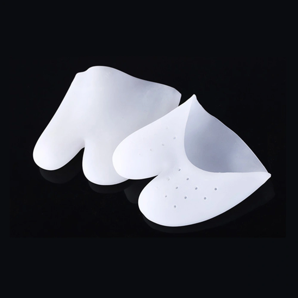 5 Pairs of Silicone Ballet Pointet Pads Dance Shoe Toe Pads Forefoot Mats Toe Protector (White)