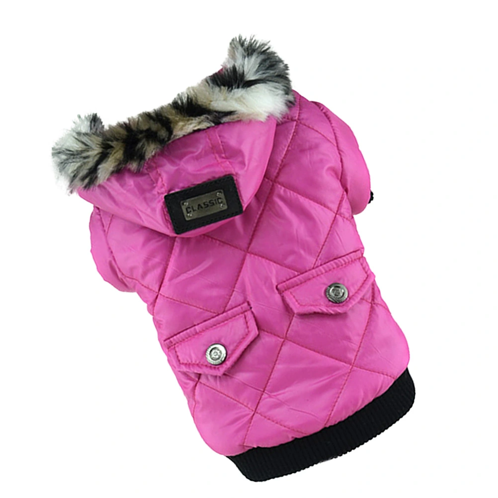 Pet Dog Coat Autumn Winter Pet Keep Warm Clothing Pet Puppy Apparel (Rosy, Size S)