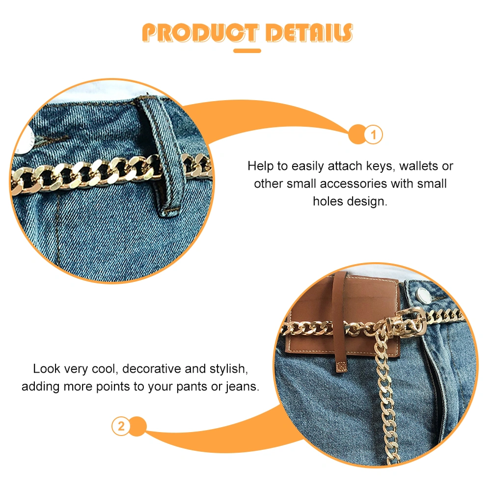Jeans Chain Women Jeans Waist Chain Belt Punk Style Belt Chain for Jeans