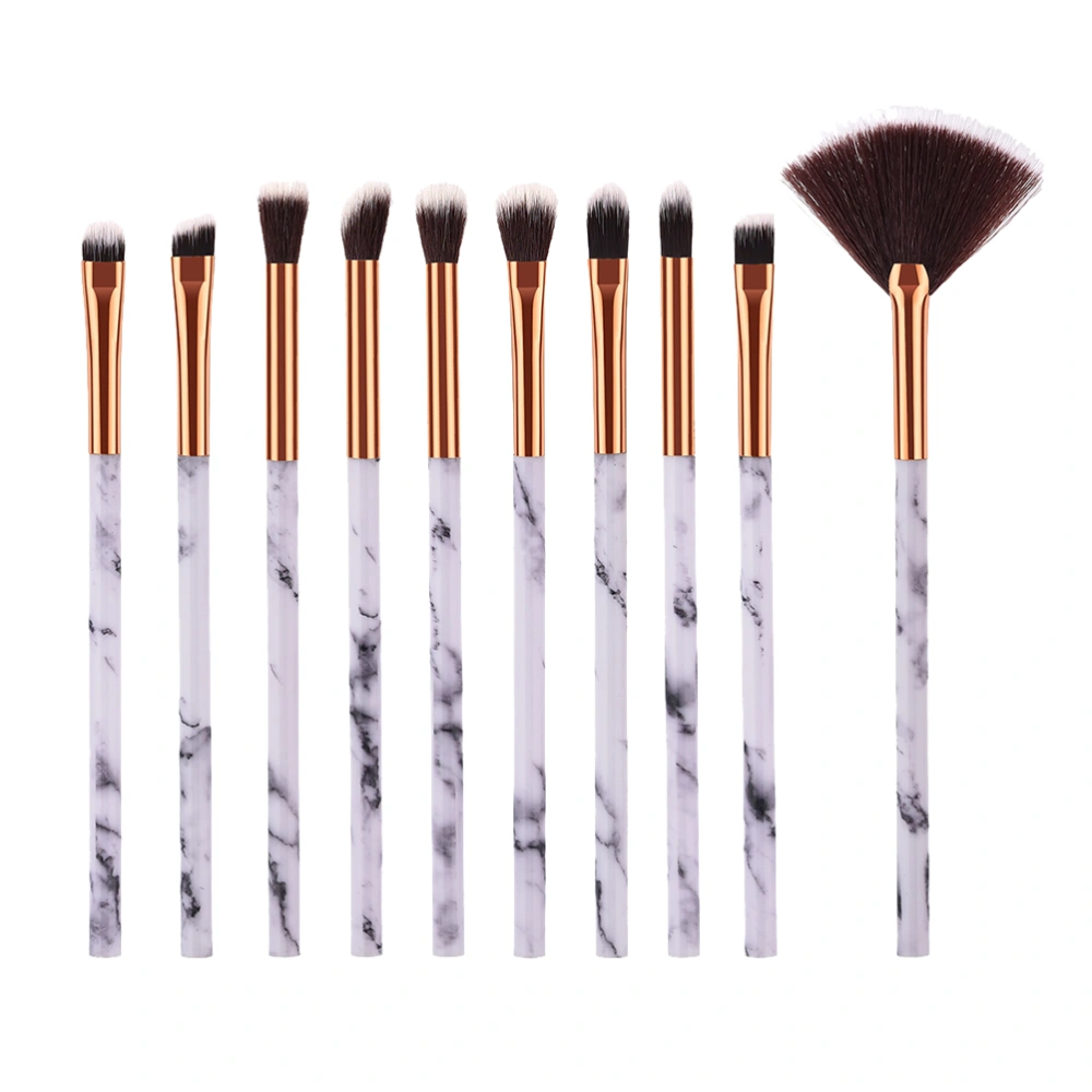 10pcs Makeup Brush Set Marble Pattern Cosmetics Makeup Brushes Synthetic Blending Blush Brushes