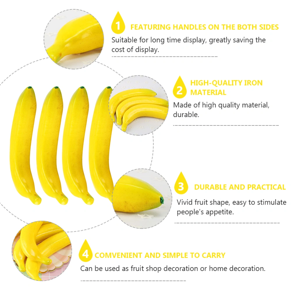 4pcs Fake Fruit Lifelike Bananas Simulation Banana Artificial Fruit Decorations