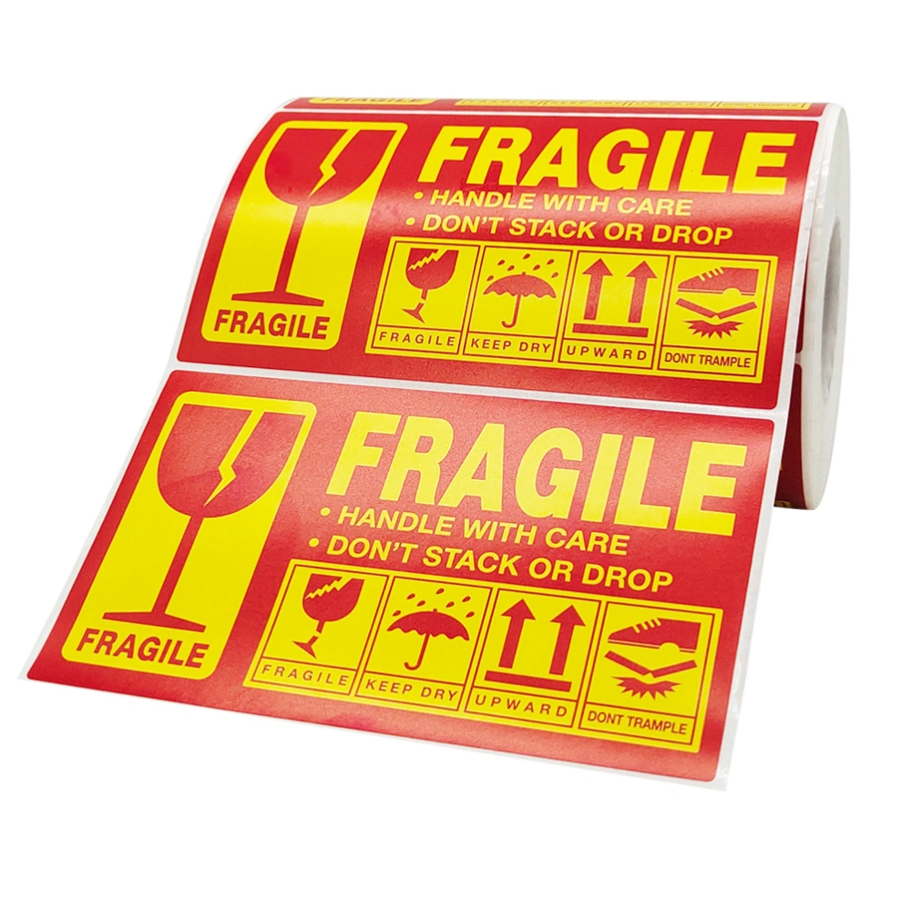 1 Roll Fragile Warning Decals Shipping Packing Handle with Care Label Stickers