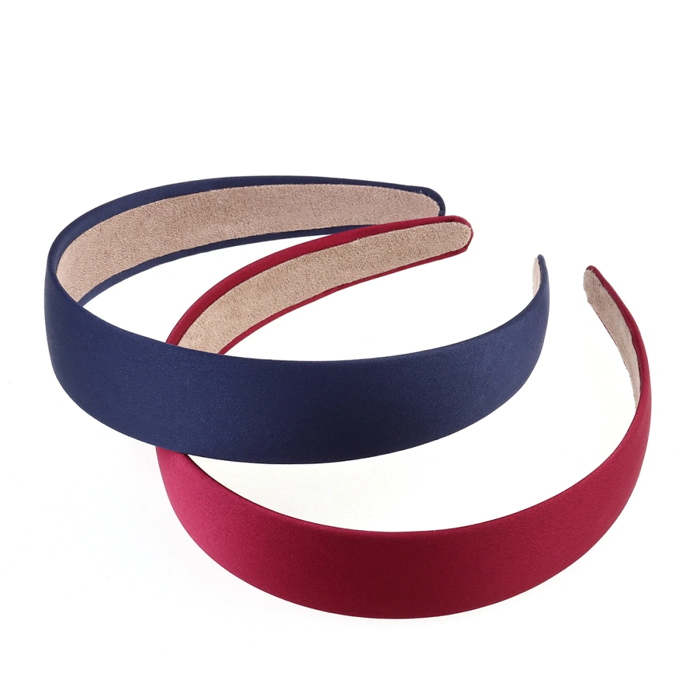 5pcs Pure-Color 3cm Wide Hair Bands Headband Headpiece Hairdress for Hairstyle (Khaki + Pink + Wine Red + Navy Blue + Blackish Green)