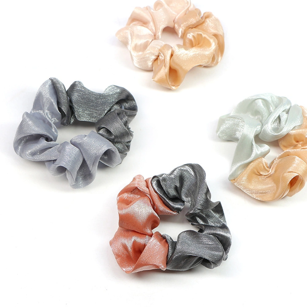 4pcs Fashion Hair Scrunchies Hair Rings Hair Rope Stretchy Girl Hair Ties Hair Accessories Ponytail Holders for Women Lady (Champagne)