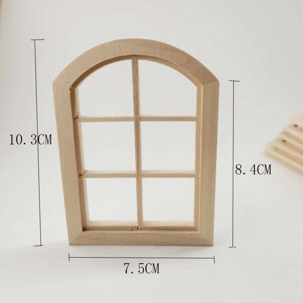 Window Model Adornment Wooden DIY Mini Furniture Window Frame Decoration