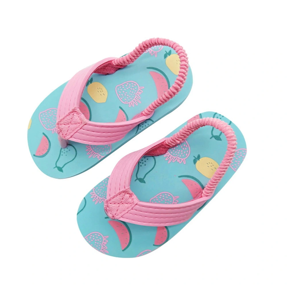 1 Pair Lovely Baby Girl Slipper Summer Female Baby Slipper Anti-slip Sole Shoes Creative Fruit Printing Flops Cooling Slipper for Girl Wearing (Assorted Color Size 27 12US,11.5UK,29.5EU,4.9125Inch)