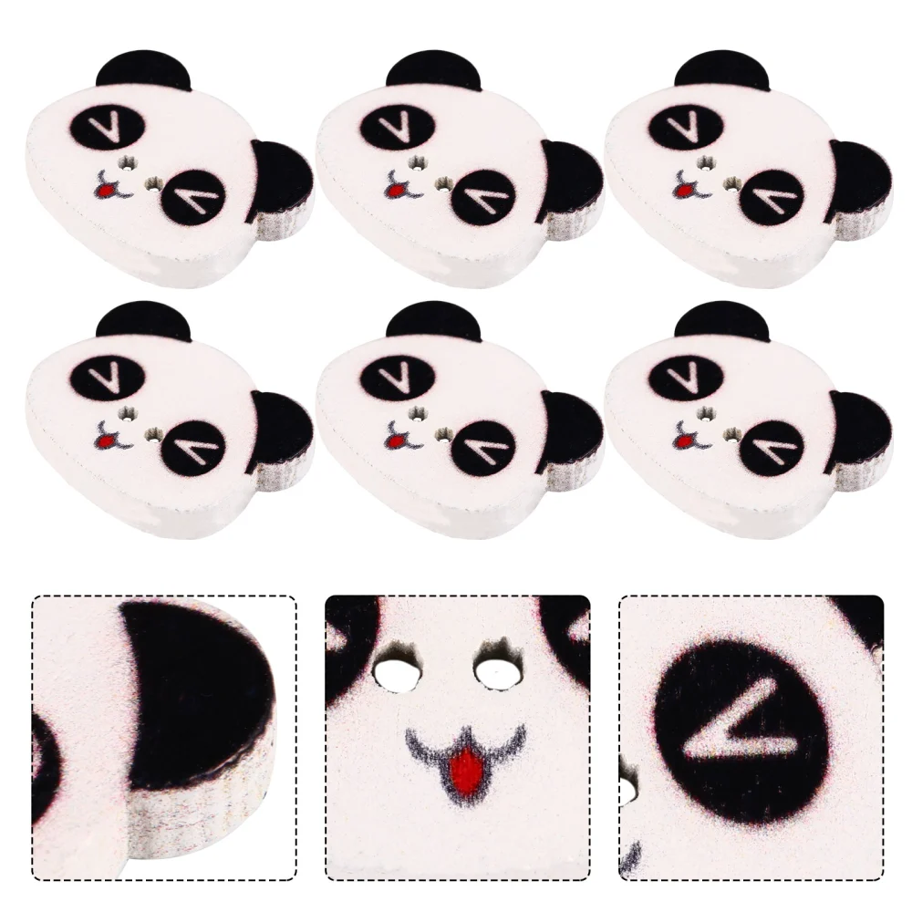 100pcs Decorative Panda Sewing Buttons Creative DIY Wood Sewing Fasteners