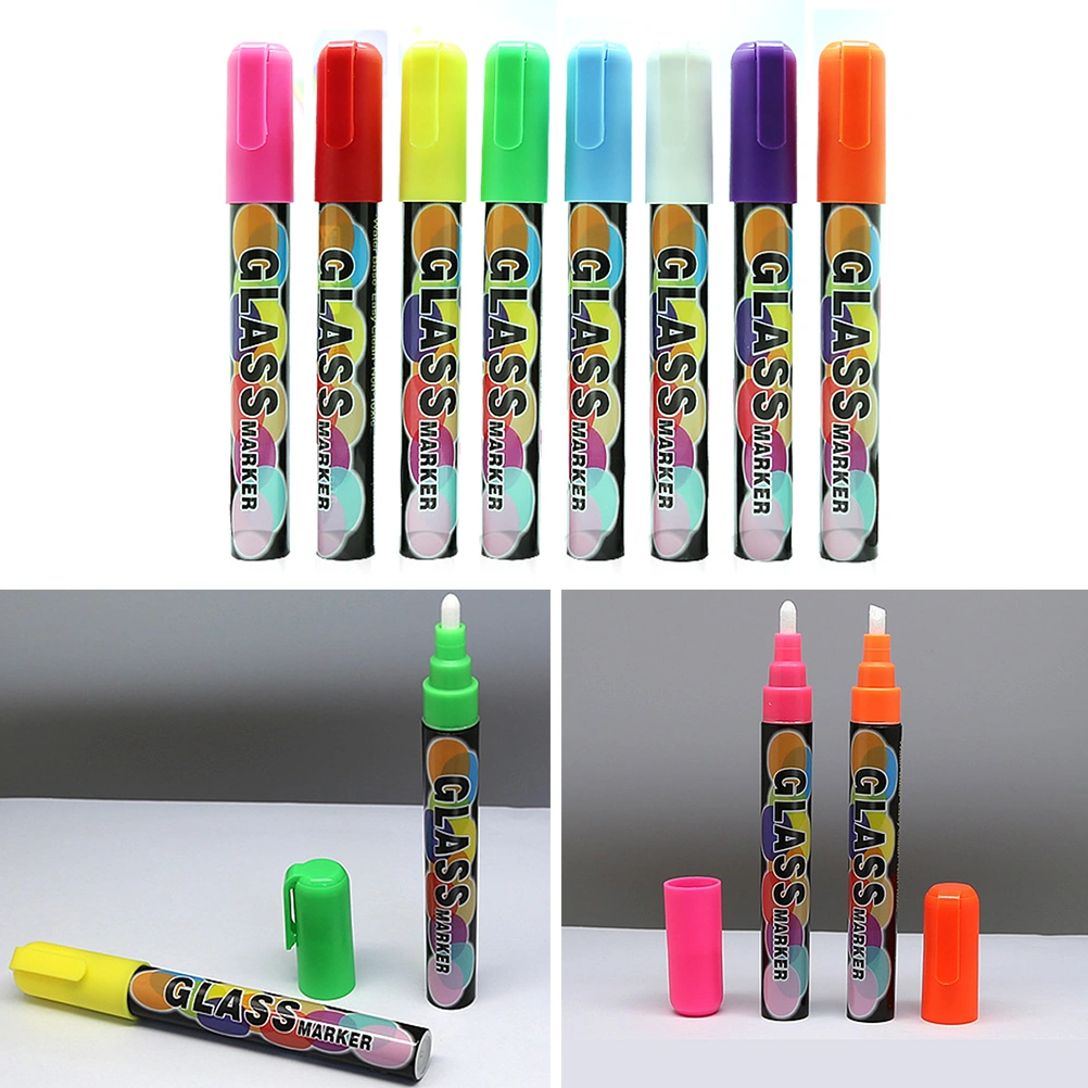 8pcs 6mm Colorful Water Soluble Chalks Set Wipe Liquid Erasable Chalks Suit