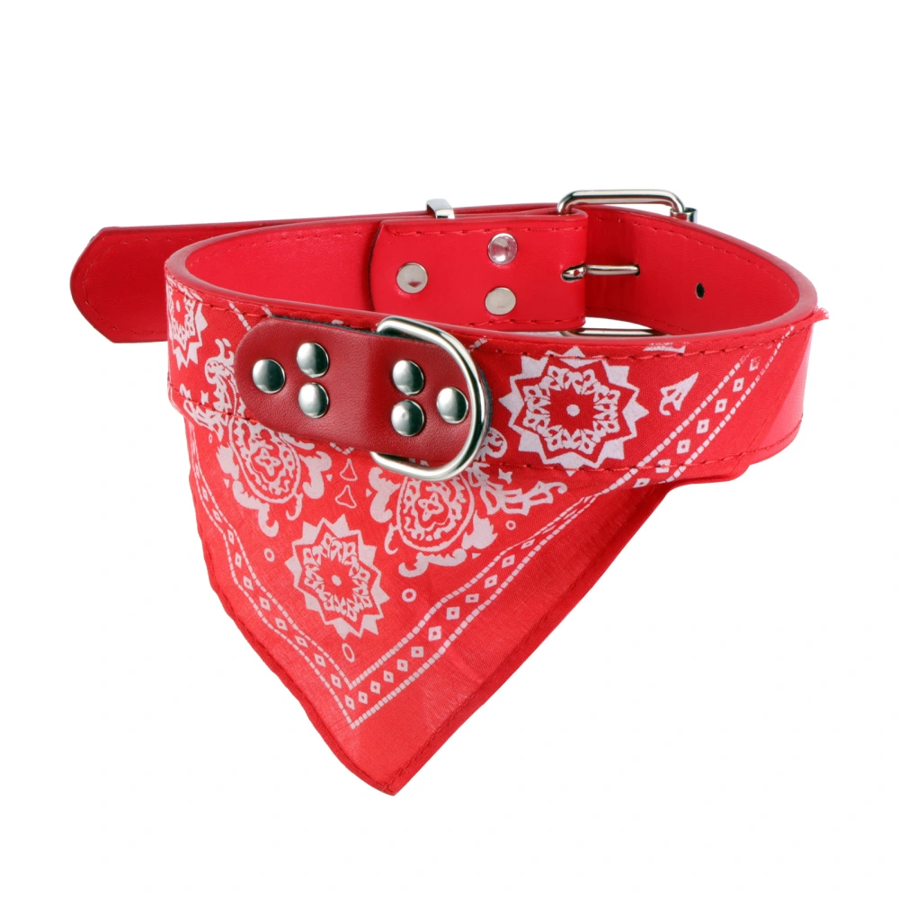 2.5cm Adjustable Pet Bibs Collars Triangular Bandage Bandana Saliva Towel Collar for Pet Cat Dog Feeding Cleaning - Size XL(Red)