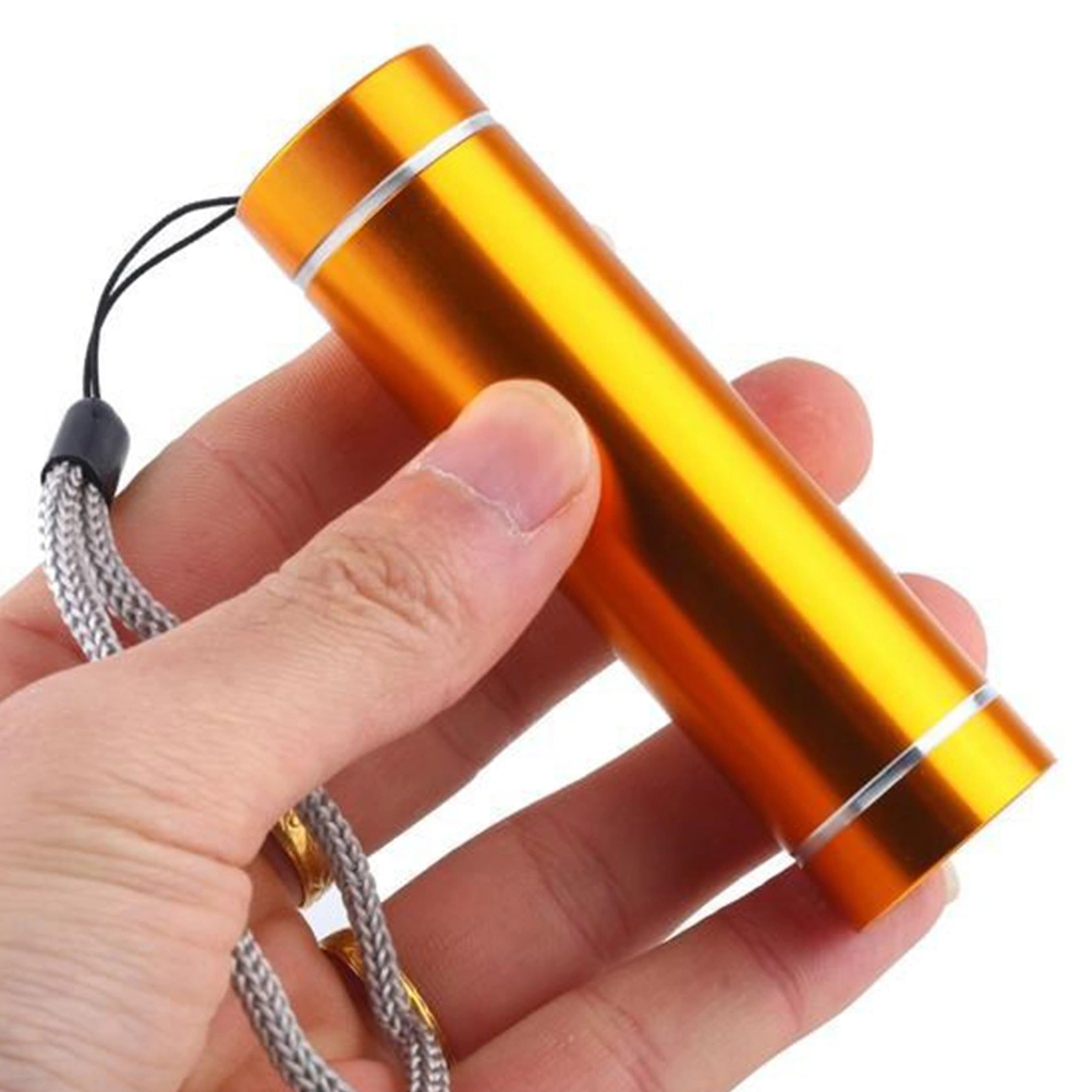 LED Mini Size Ultra-bright Pocket Torch Outdoor Dimmable Small Flashlight With Aluminum Alloy And Keyring For Camping Walking Hiking Climbing Etc(Yellow-No Battery Included)