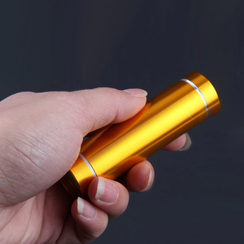 LED Mini Size Ultra-bright Pocket Torch Outdoor Dimmable Small Flashlight With Aluminum Alloy And Keyring For Camping Walking Hiking Climbing Etc(Yellow-No Battery Included)