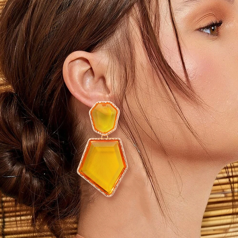 Women's Fashion Geometry Pattern Pentagram Earrings