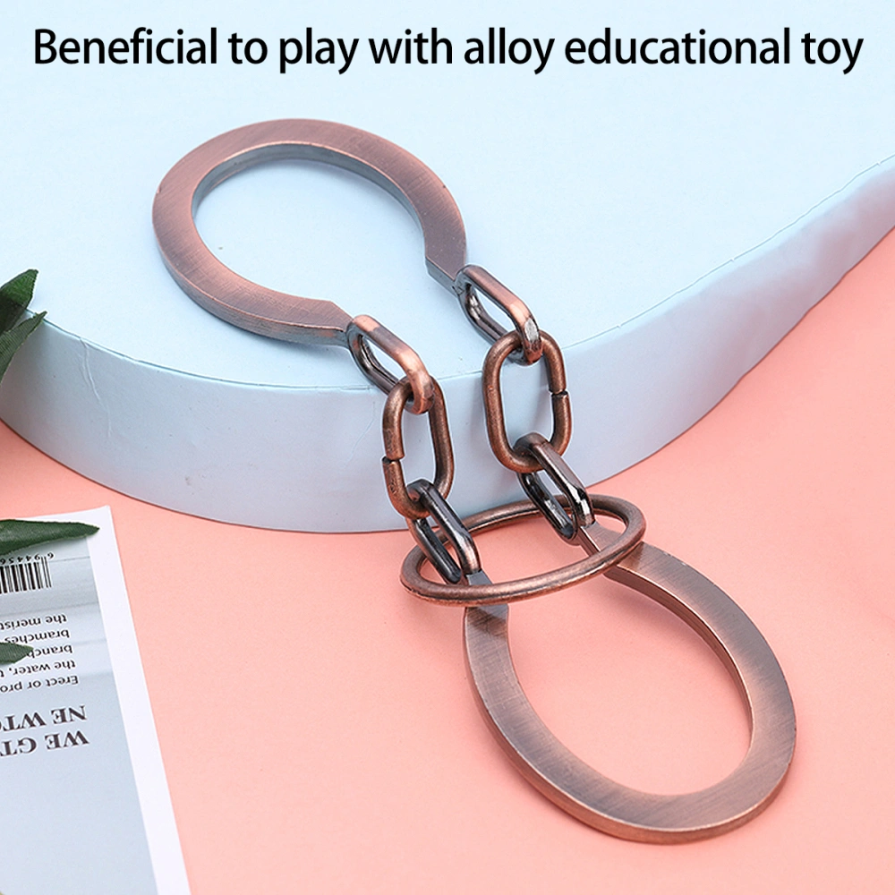 Kid Unlocking Toy Intelligence Development Ring Toy Funny Educational Toy for Girl Boy (Light Brown)