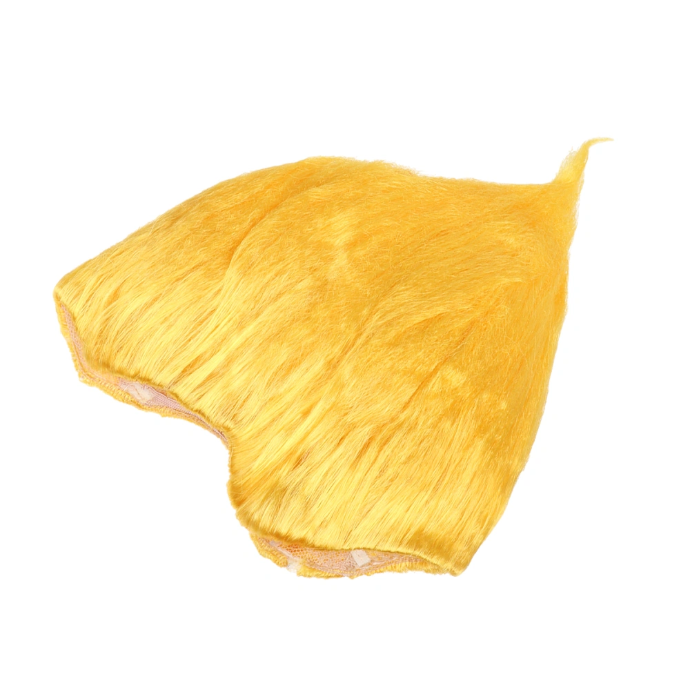 Genius Wig Flame Shape Wig Performance Cosplay Headdress Troll Festival Carnival Masquerade Dress Up for Festival Halloween Bar (Yellow)