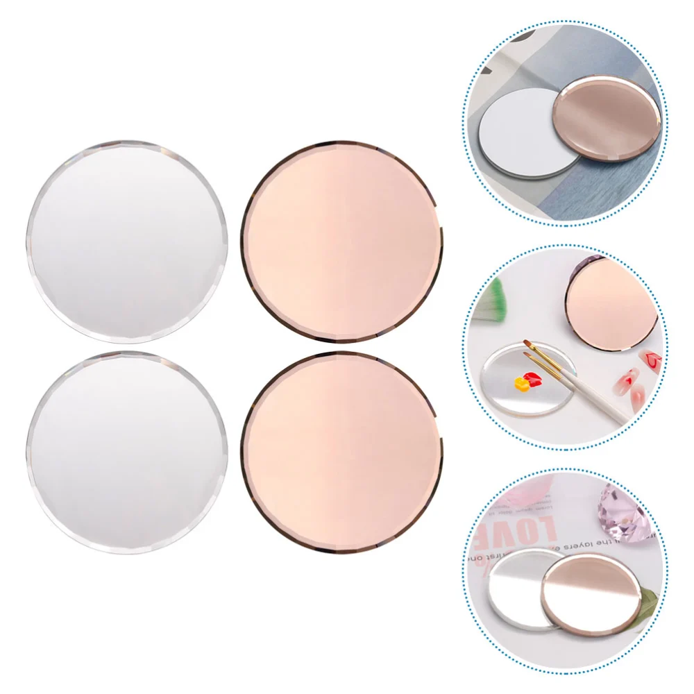 4Pcs Fake Nail Display Tray Manicure Mixing Pallet Mirror Surface Pallet Mixing Color Board for Girl