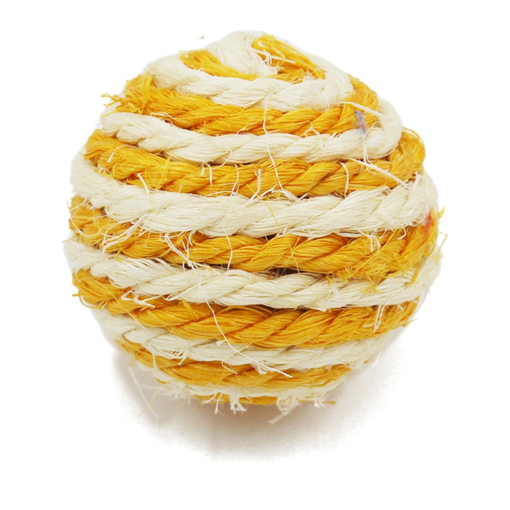 2pcs Sisal Hemp Ball Kitten Teaser Playing Chew Scratch Pet Cat Toys (Random Color)