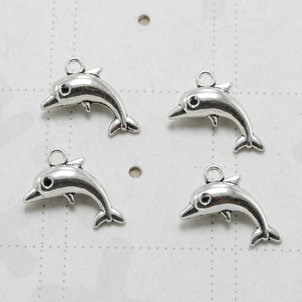 20pcs Fashion Alloy Dolphin Pendants Charms DIY Jewelry Making Accessory for Necklace Bracelet (Antique Silver)