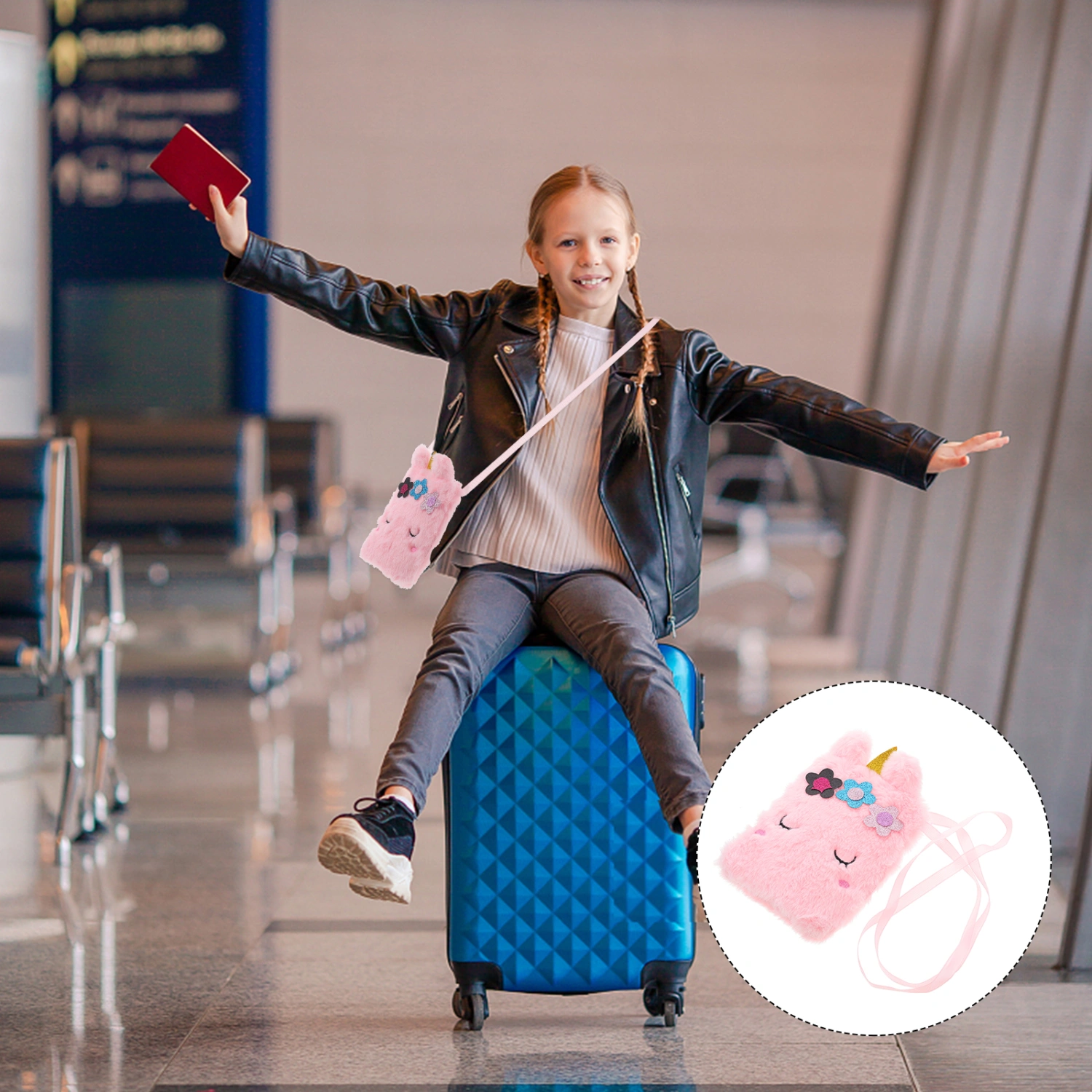 Kids Lovely Shoulder Bag Cartoon Plush Crossbody Bag Children Coin Purse