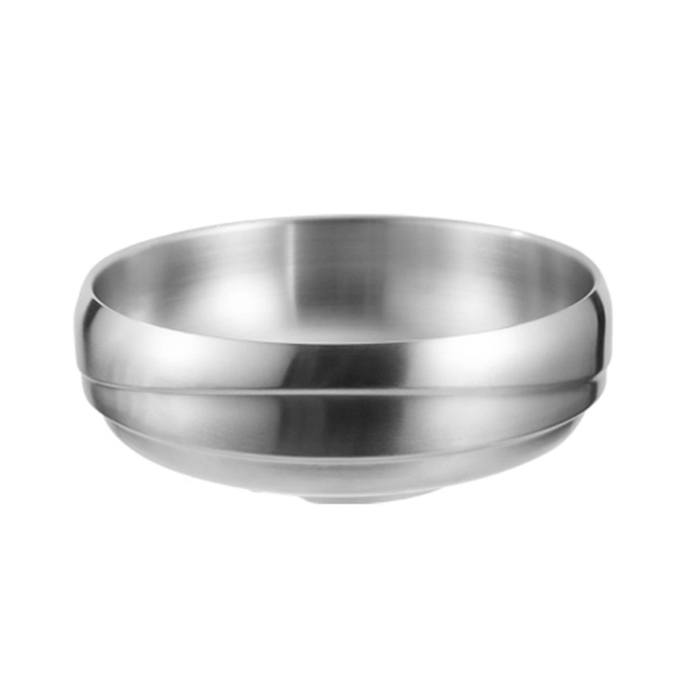 Stainless Steel Bowl Double-layer Food Serving Bowl Korean Style Noodle Bowl