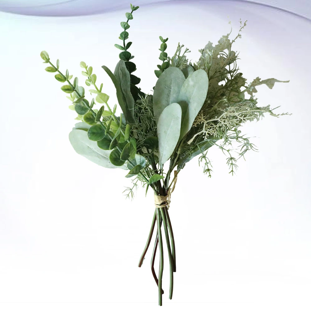 1Pc Artificial and Fashion Flowers Bouquet Fake Plant Bundle for Party Wedding Home Decoration  (White Green)