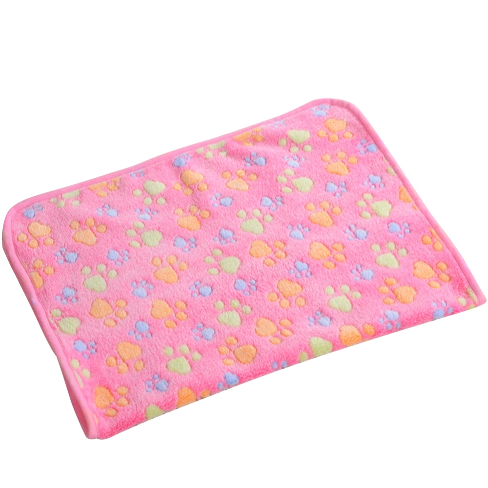 Puppy Blanket Pet Cushion Small Dog Cat Bed Warm Sleep Mat Pet Dog Cat Puppy Kitten Fleece Blanket Paw Cushion (Pink)