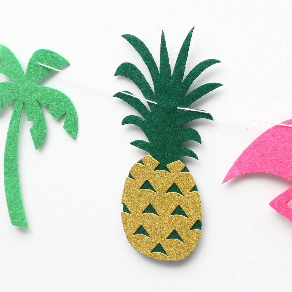 Hawaiian Luau Garland Flamingo Pineapple Banners for Summer Pool Birthday Party Decoration (Flamingo Pineapple Style)