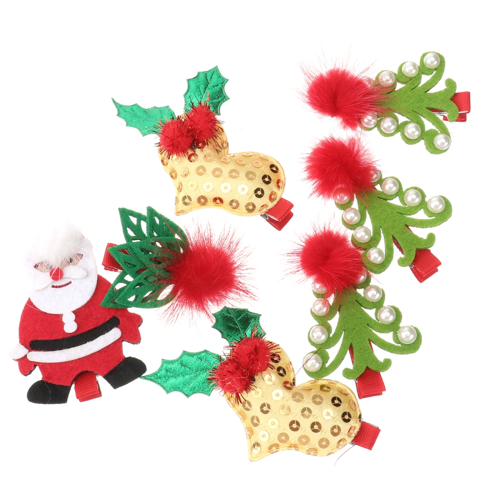 6pcs Christmas Hair Creative Hair Clips Adorable Hair Accessory for Children Kids