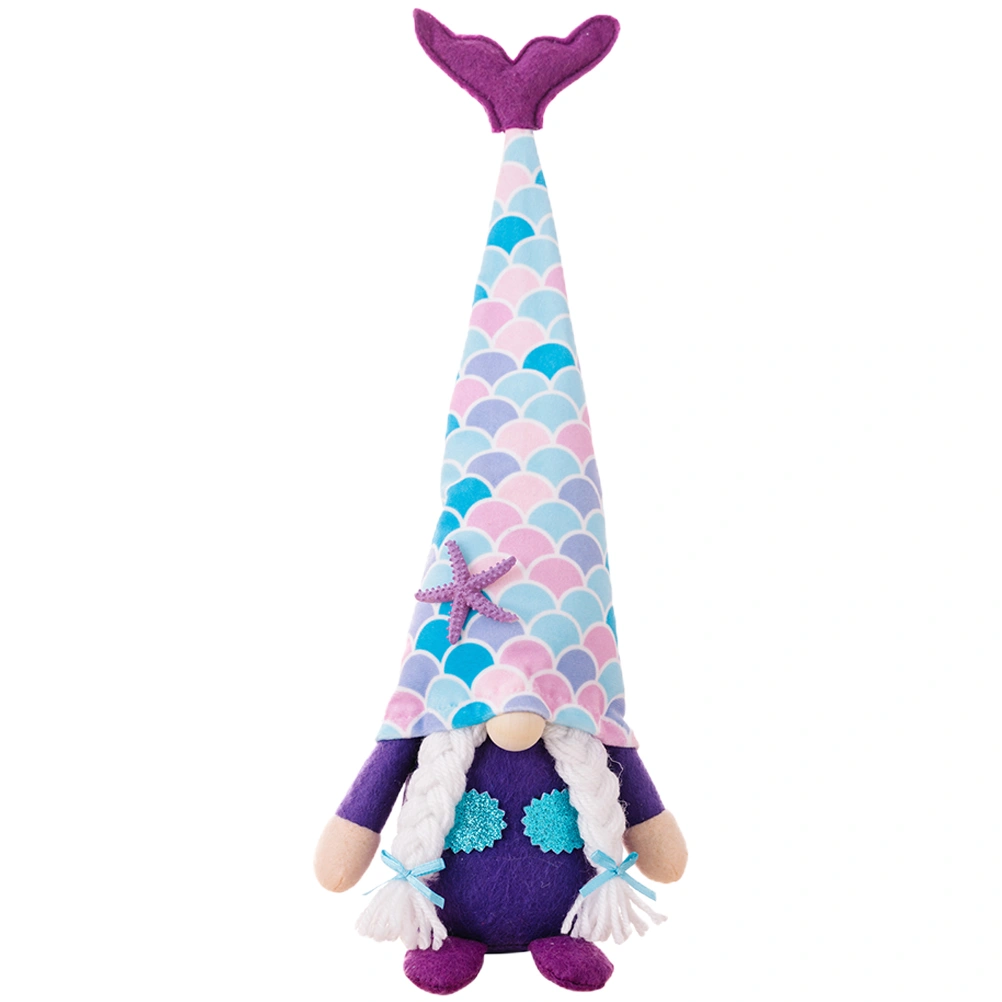 Mermaid Gnome Stuffed Plush Gnome Doll Mermaid Tail Beach Elf Dwarf Home Decoration