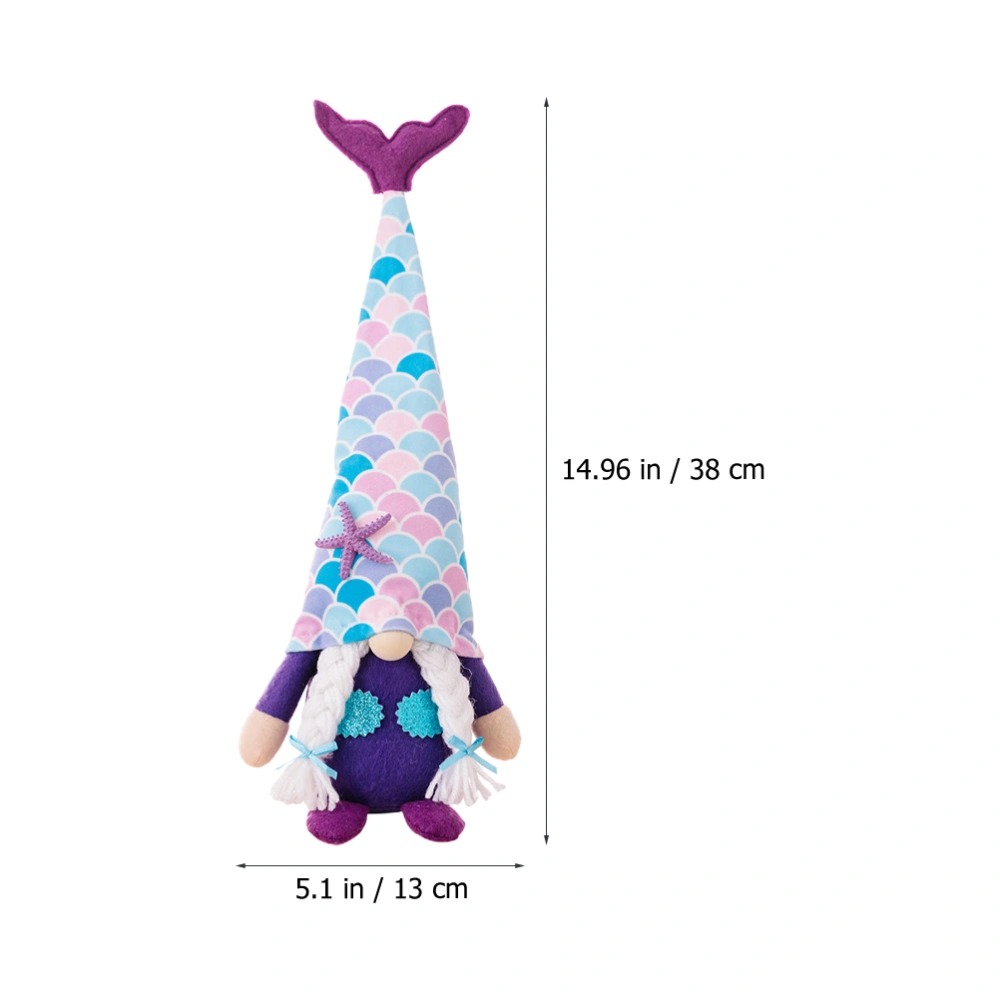 Mermaid Gnome Stuffed Plush Gnome Doll Mermaid Tail Beach Elf Dwarf Home Decoration