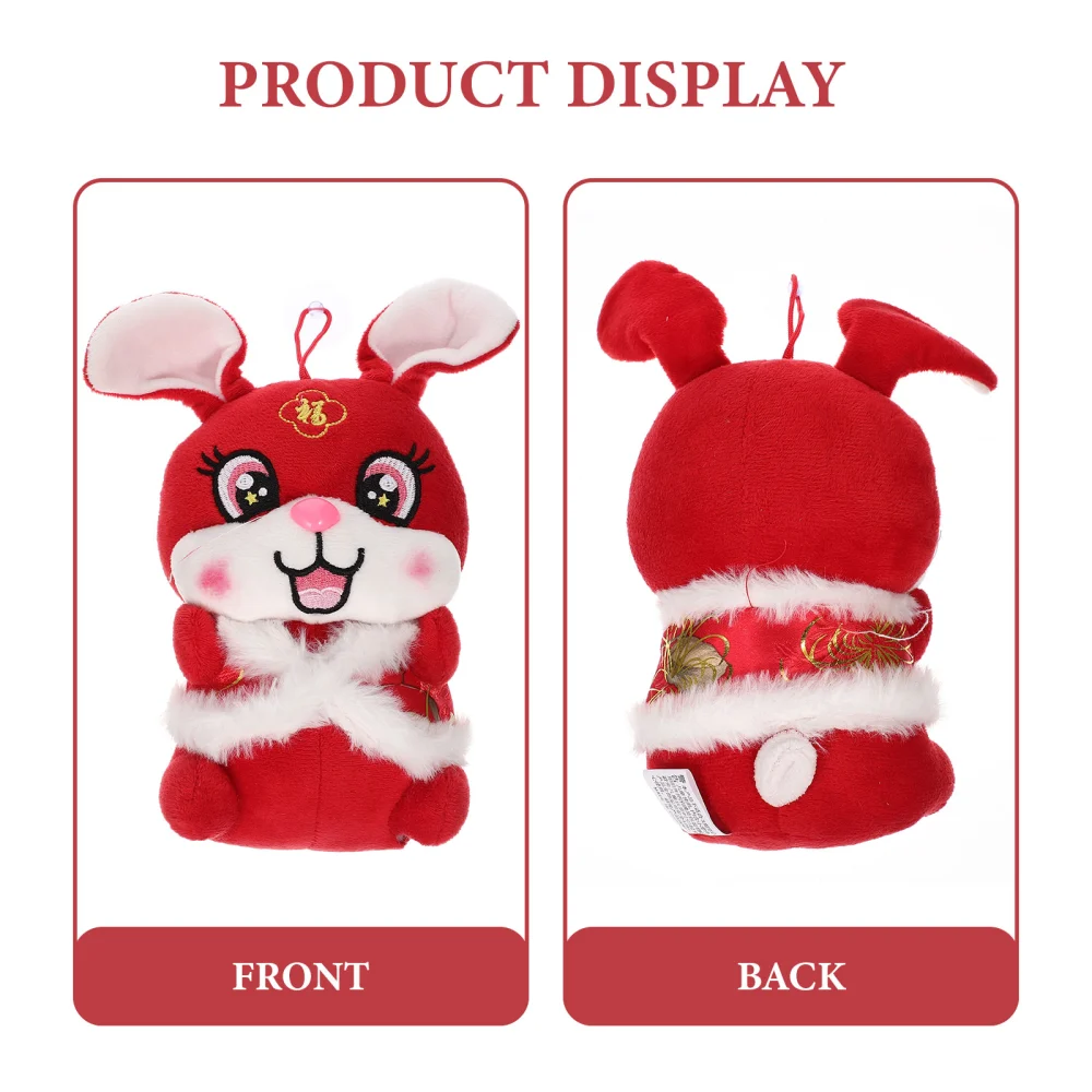 Stuffed Bunny Doll 2023 Rabbit Mascot Zodiac Rabbit Plush Toy Chinese New Year Gift