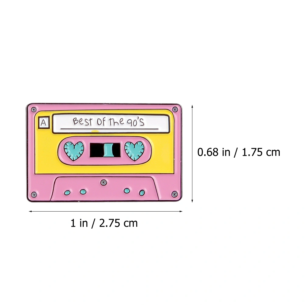 4pcs Retro Cassette Tape Brooch Pin Cartoon Corsage Vintage Lapel Pin