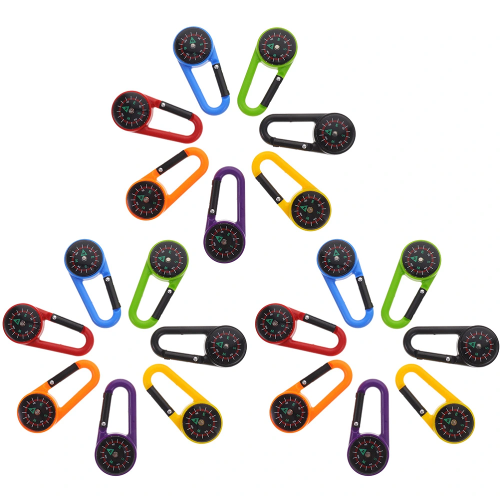 21Pcs Portable Compass Pocket Compass Carabiner Compass Colored Climbing Compass Small Compass