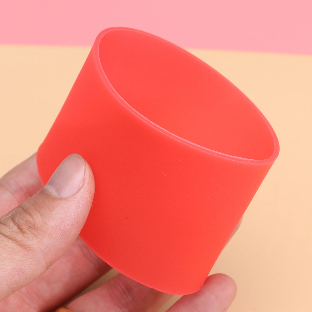 Silicone Heat-resistant Cup Sleeve Protective Non-slip Water Glass Cover for Bottle Mug (Red)