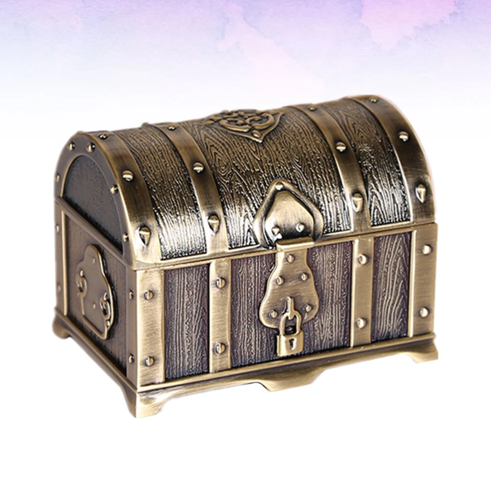 1PC Retro Sundries Packaging Box Vintage Desktop Organizer Creative Storage Box Coin Bank European-style Jewelry Container (Bronze)