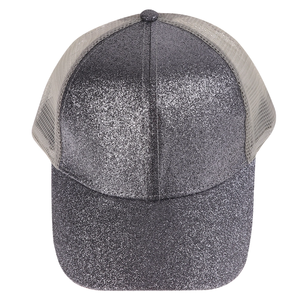 1PC Glitter Solid Color Hat Fashion Baseball Simple Headwear Summer Sun Hat for Women Girls Ladies (Grey)