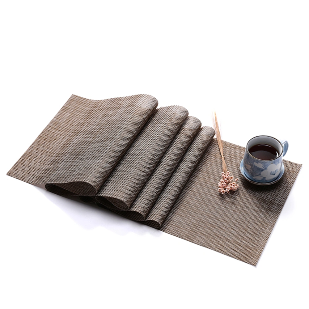 Japanese Style Table Runner Woven Tablecloth Heat Insulation Placement Table Decor (Brown)