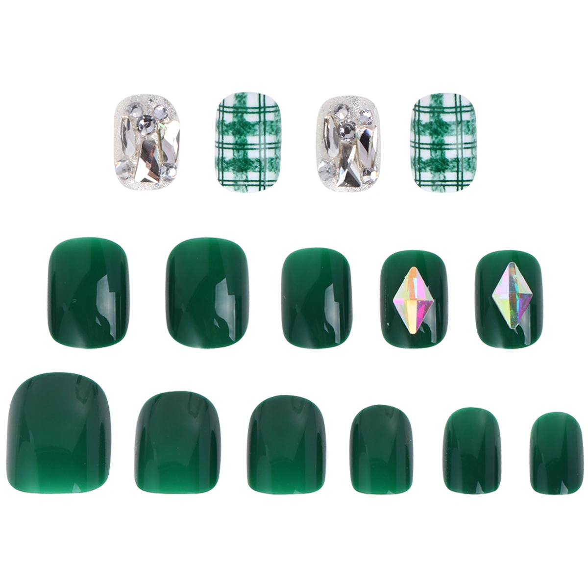 26pcs Fake Nails Pieces Round Heads Short Fake Nails Pieces Geometric Manicure Extension Pieces