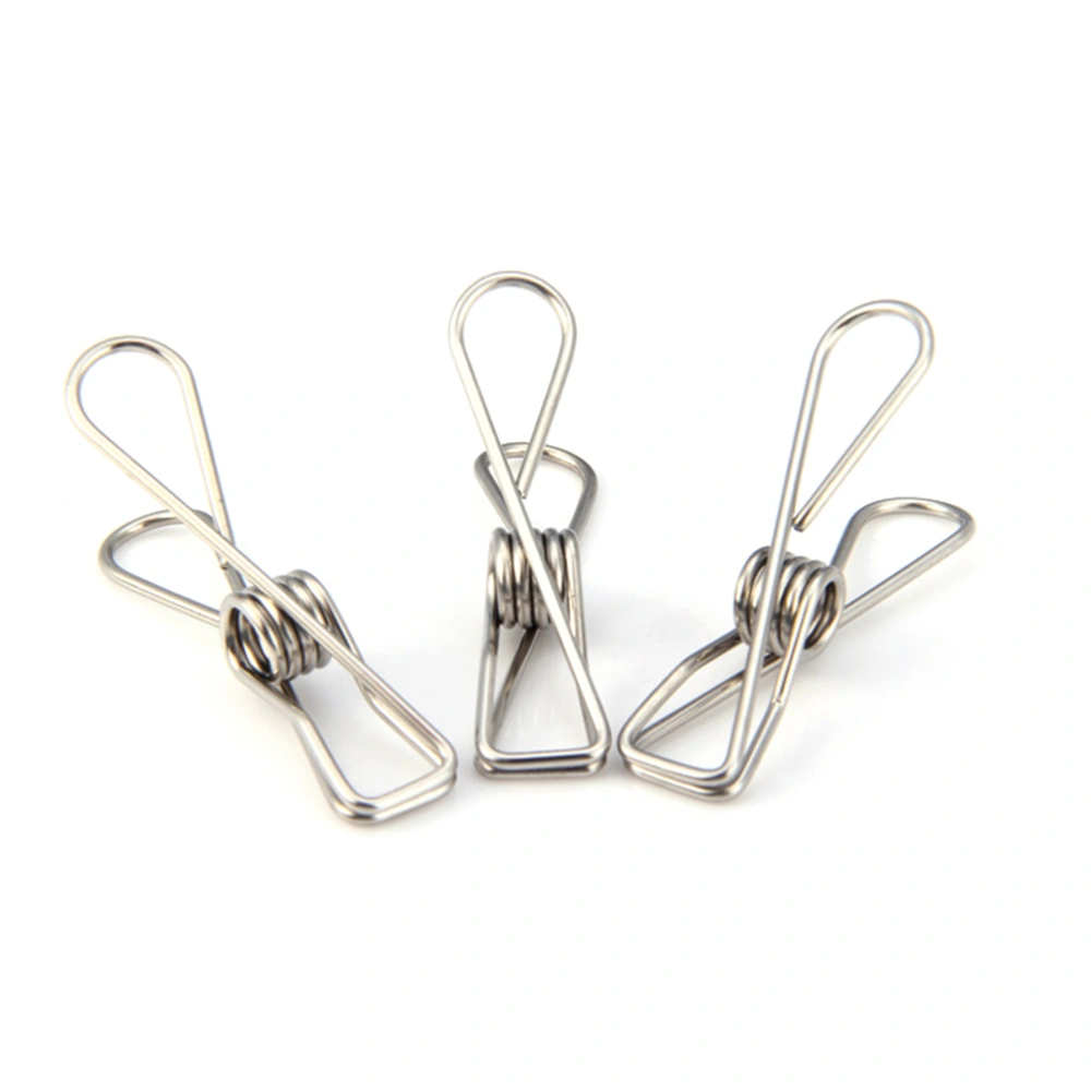 10pcs Stainless Steel Clothes Pegs Metal Clips Socks Clips Clothes Multifunctional Clothing Blanket Clamps