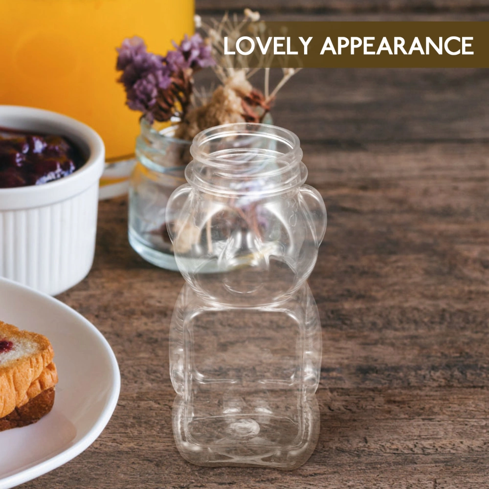 6pcs Bear Shape Honey Bottle Candy Storage Bottle Transparent Honey Bottle